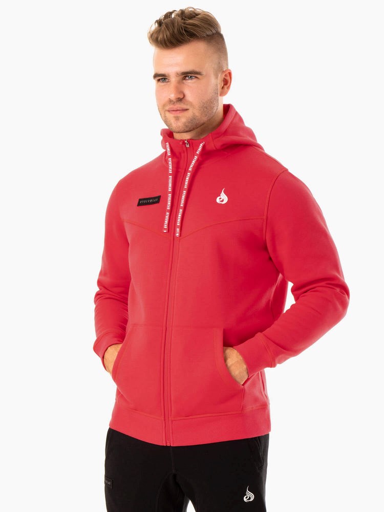 Ryderwear Recharge Zip Up Hoodie Červené | GIPR-05243