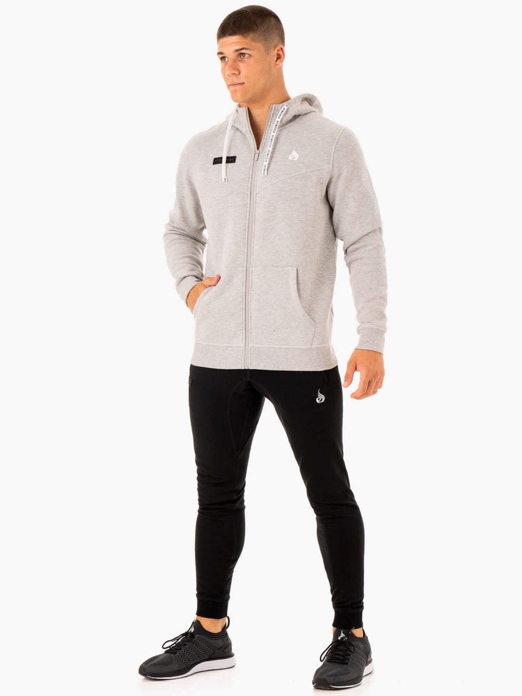 Ryderwear Recharge Zip Up Hoodie Šedé | MFOT-85120