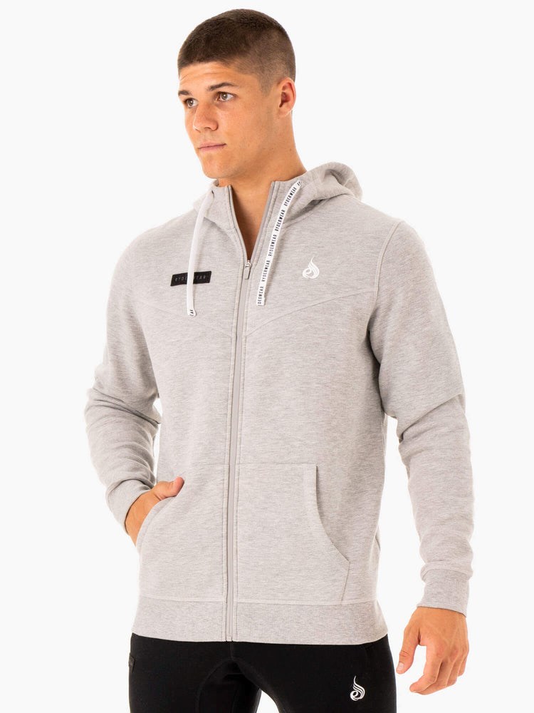 Ryderwear Recharge Zip Up Hoodie Šedé | MFOT-85120