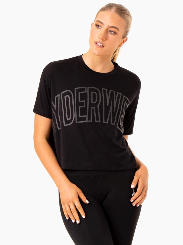 Ryderwear Replay Boxy Tee Černé | AWXQ-36017