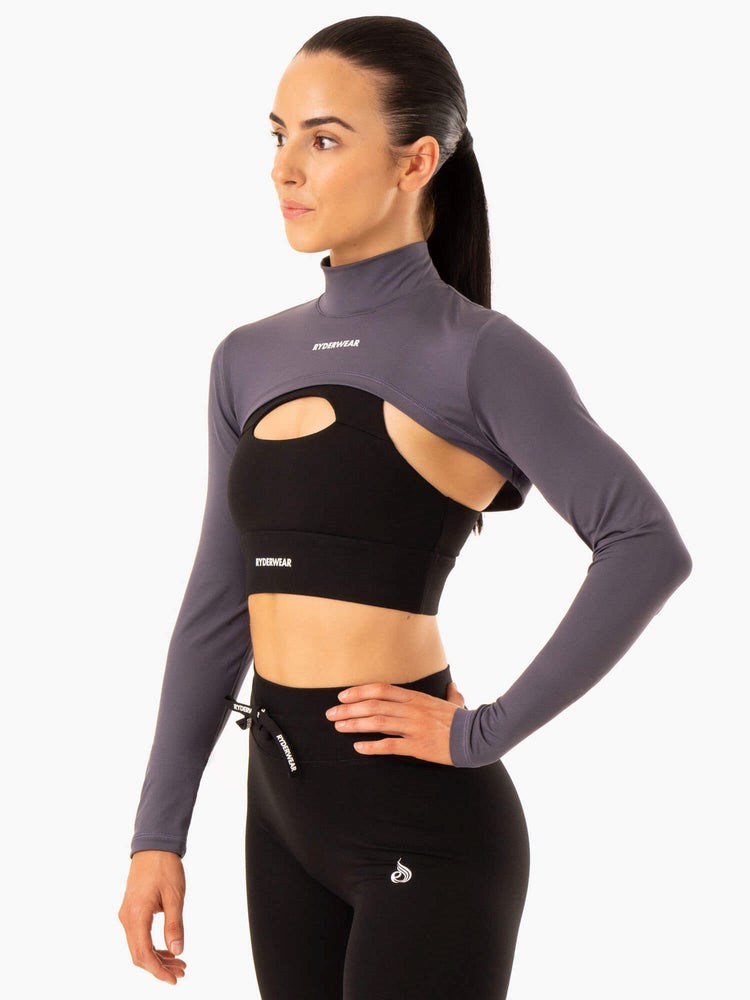 Ryderwear Replay Super Crop Charcoal | IFEQ-89461