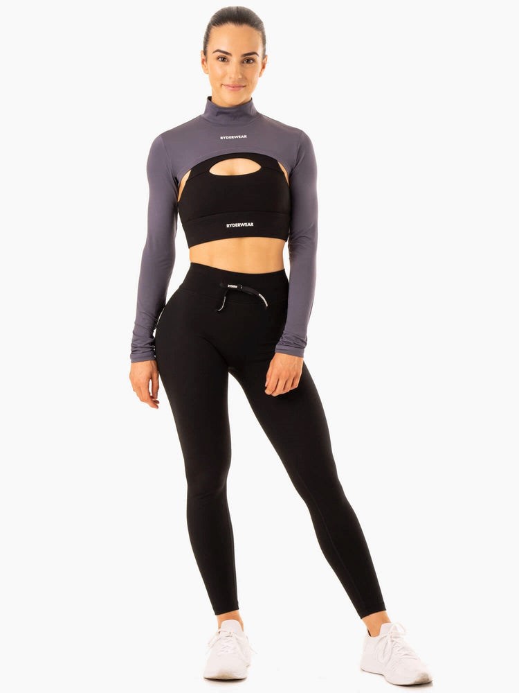 Ryderwear Replay Super Crop Charcoal | IFEQ-89461