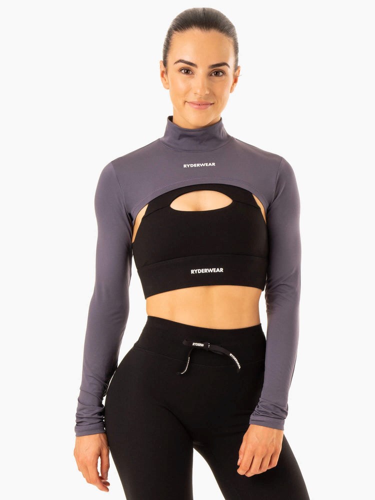 Ryderwear Replay Super Crop Charcoal | IFEQ-89461