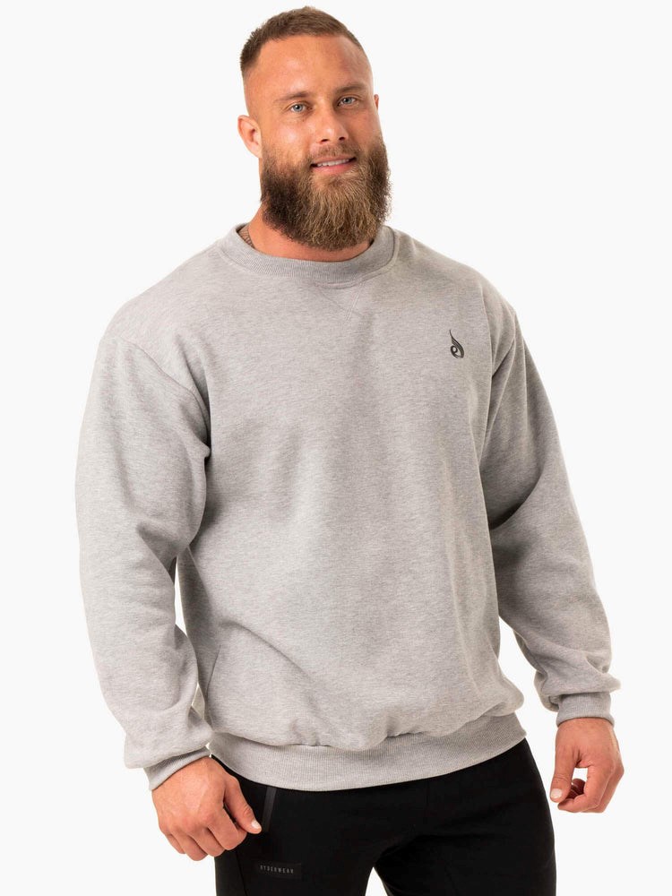 Ryderwear Reset Fleece Crew Neck Šedé | EGQB-14078