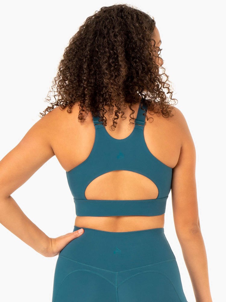 Ryderwear Reset High Impact Sports Bra Teal | YJAE-58027