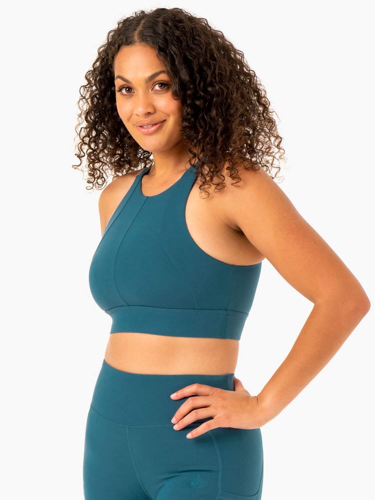 Ryderwear Reset High Impact Sports Bra Teal | YJAE-58027