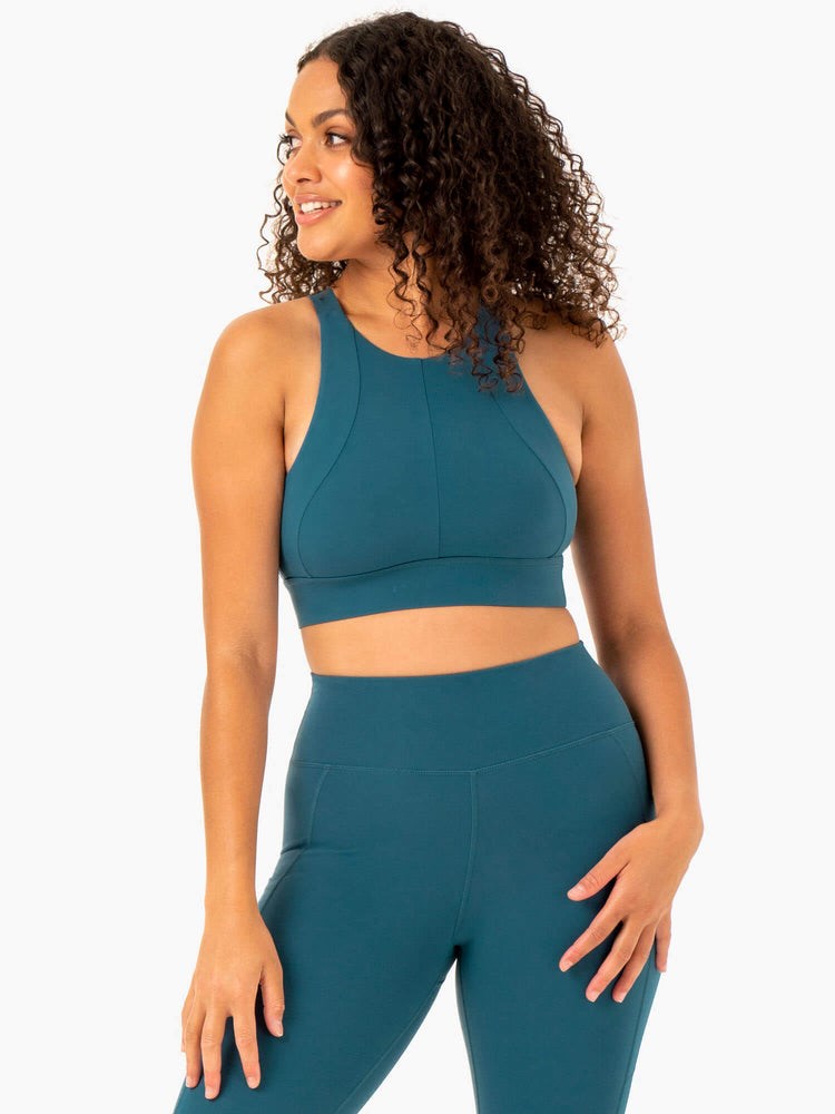 Ryderwear Reset High Impact Sports Bra Teal | YJAE-58027