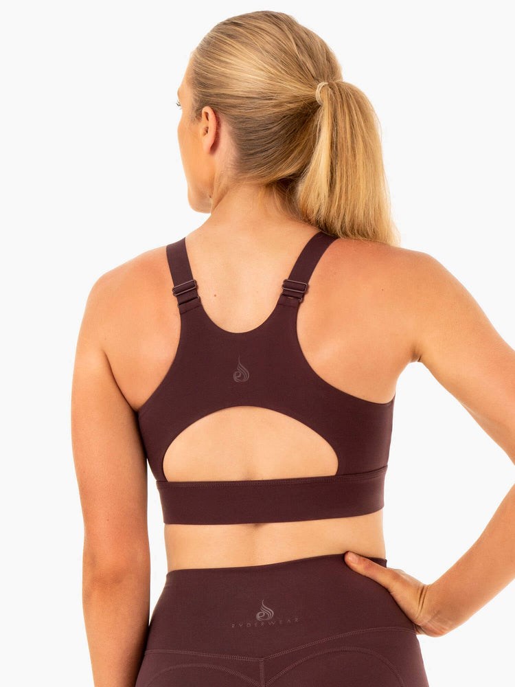 Ryderwear Reset High Impact Sports Bra Čokolády | ICJK-80954