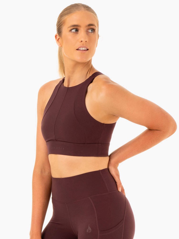 Ryderwear Reset High Impact Sports Bra Čokolády | ICJK-80954