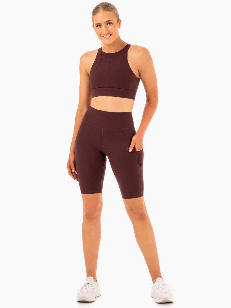 Ryderwear Reset High Impact Sports Bra Čokolády | ICJK-80954