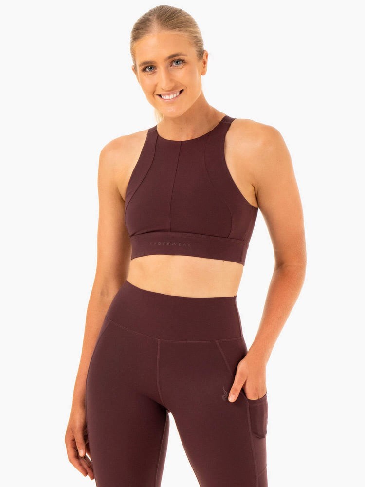 Ryderwear Reset High Impact Sports Bra Čokolády | ICJK-80954