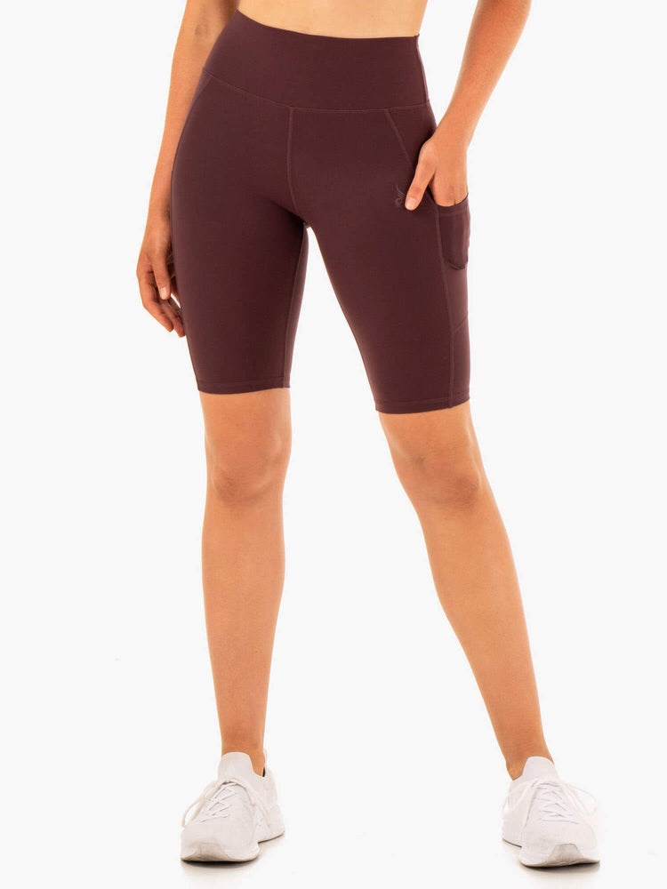 Ryderwear Reset High Waisted Pocket Bike Shorts Čokolády | SFIJ-57902