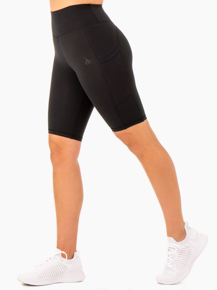 Ryderwear Reset High Waisted Pocket Bike Shorts Černé | VCNI-75834