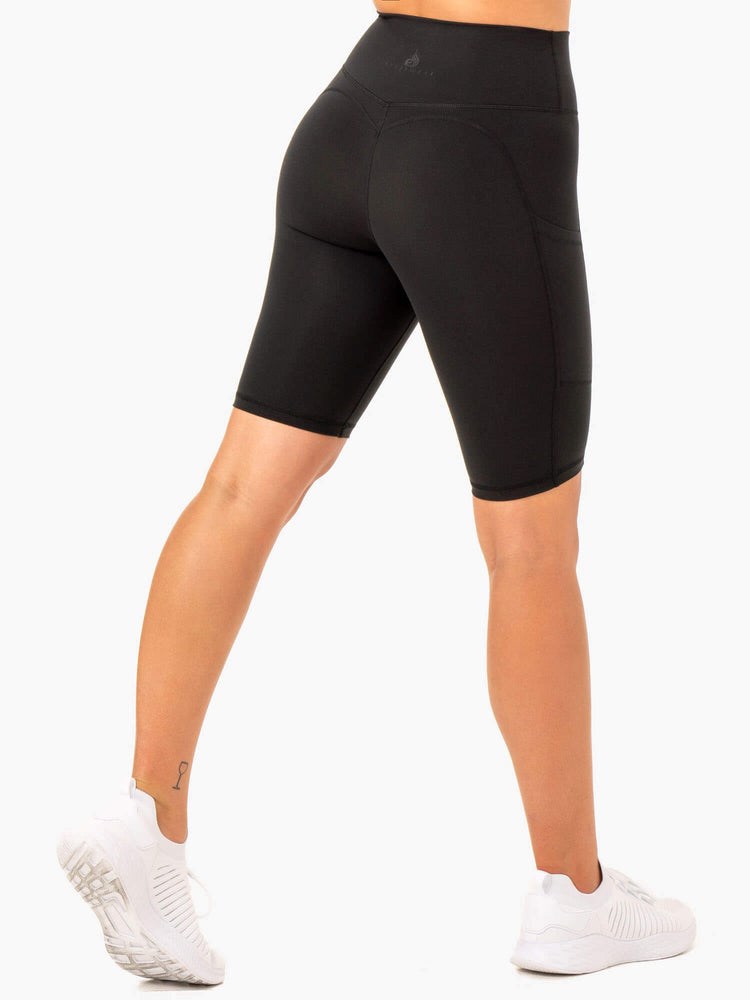 Ryderwear Reset High Waisted Pocket Bike Shorts Černé | VCNI-75834