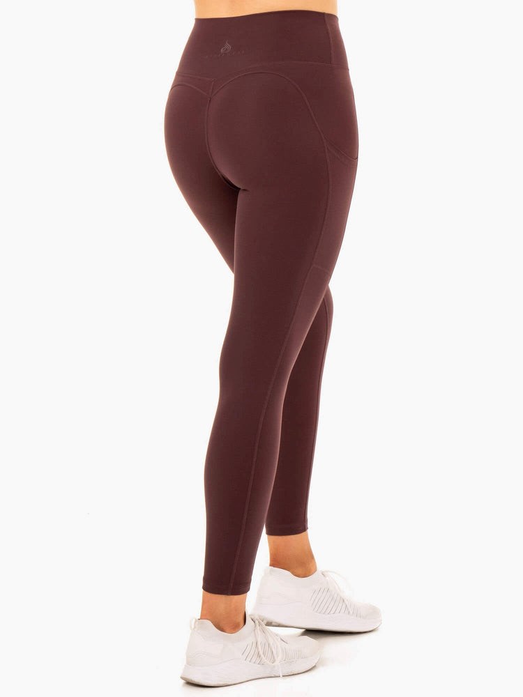 Ryderwear Reset High Waisted Pocket Leggings Čokolády | JCKE-92413