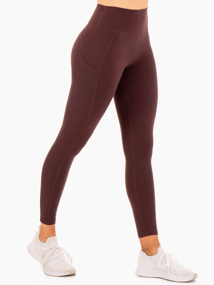 Ryderwear Reset High Waisted Pocket Leggings Čokolády | JCKE-92413