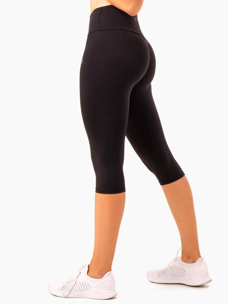 Ryderwear Reset High Waisted Scrunch Capri Leggings Černé | CPDT-08493