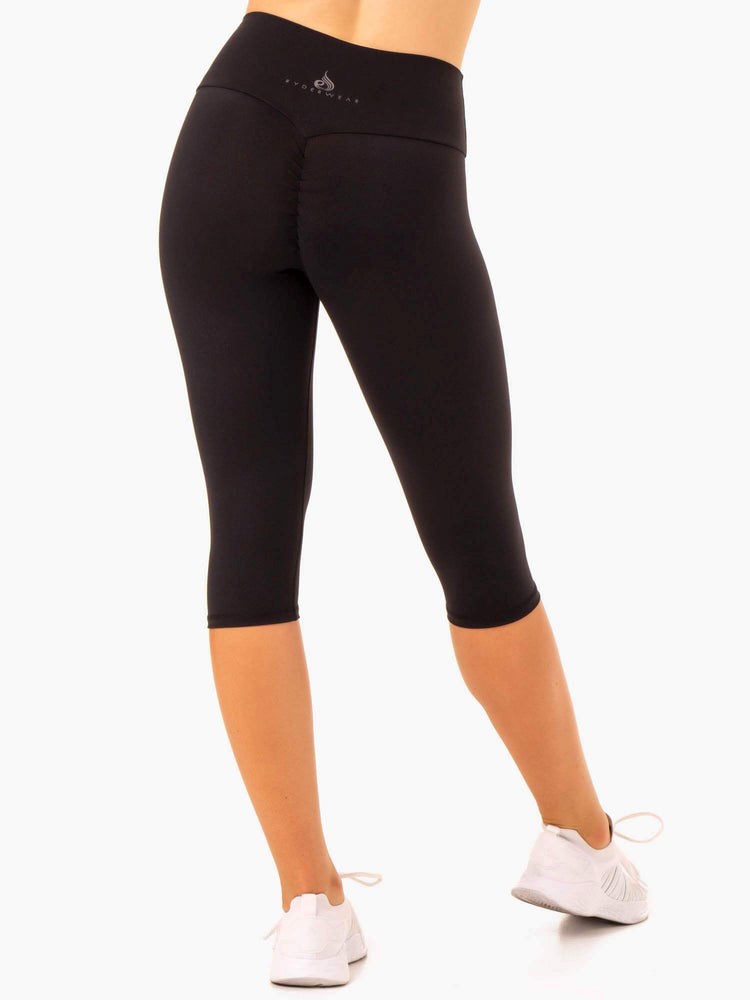 Ryderwear Reset High Waisted Scrunch Capri Leggings Černé | CPDT-08493