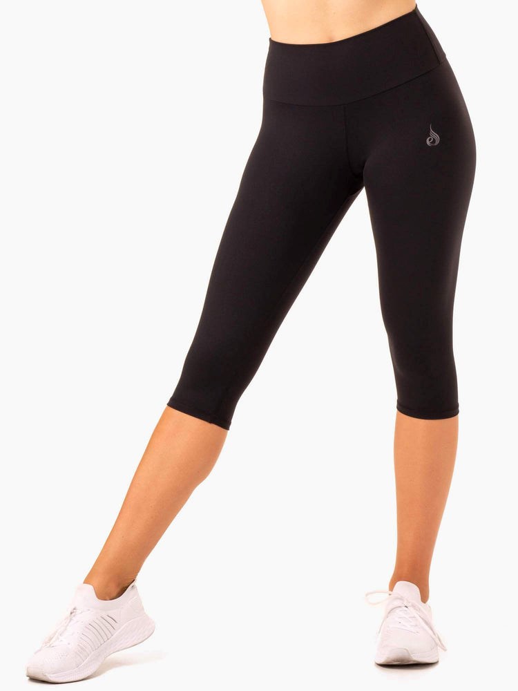 Ryderwear Reset High Waisted Scrunch Capri Leggings Černé | CPDT-08493