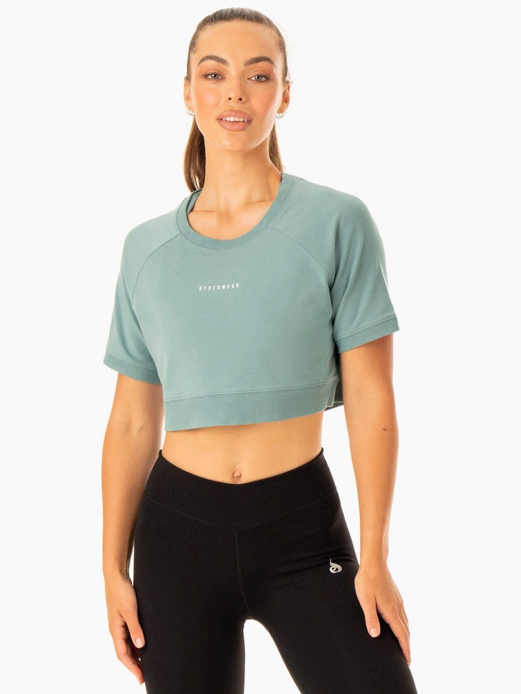 Ryderwear Revival Bavlněné T-Shirt Zelene | LKHC-42753