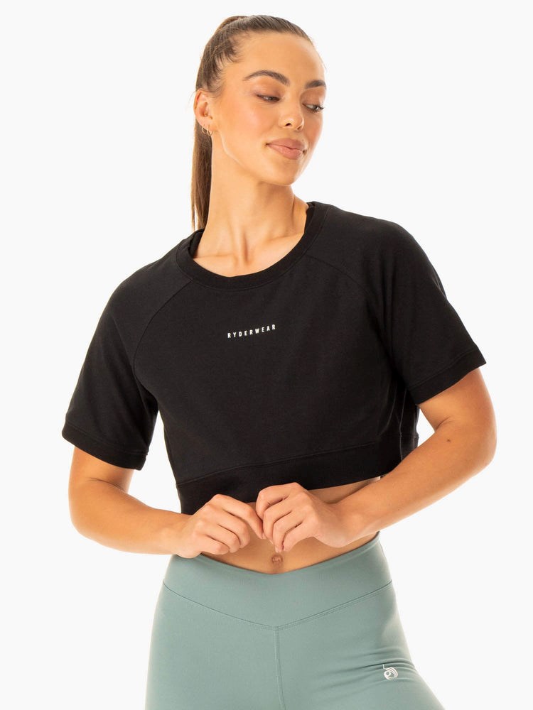 Ryderwear Revival Bavlněné T-Shirt Černé | TQSN-89561