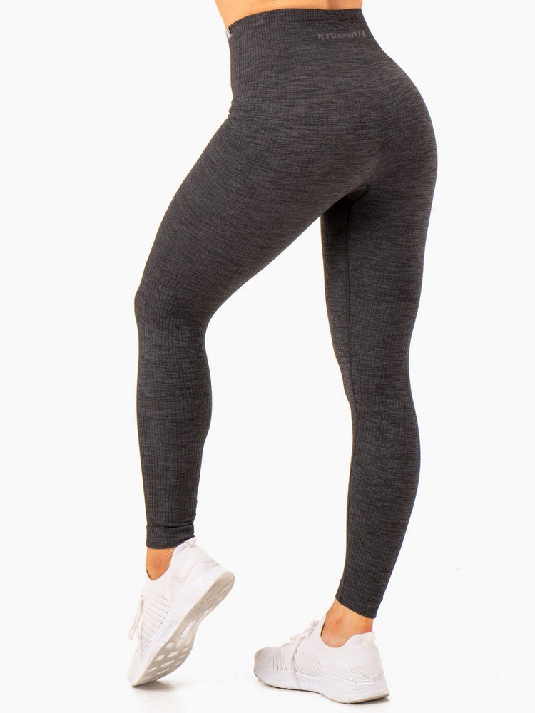 Ryderwear Rib Seamless Leggings Černé | MOSJ-63920