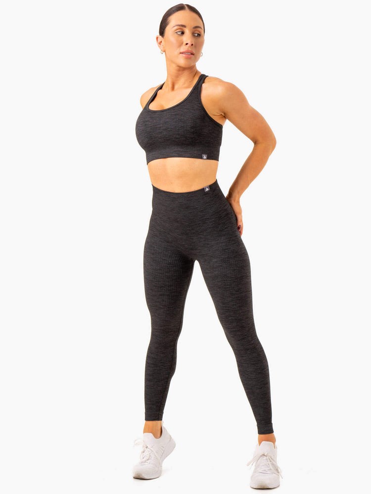 Ryderwear Rib Seamless Leggings Černé | MOSJ-63920