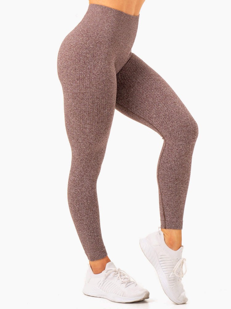 Ryderwear Rib Seamless Leggings Čokolády | WLXM-97842