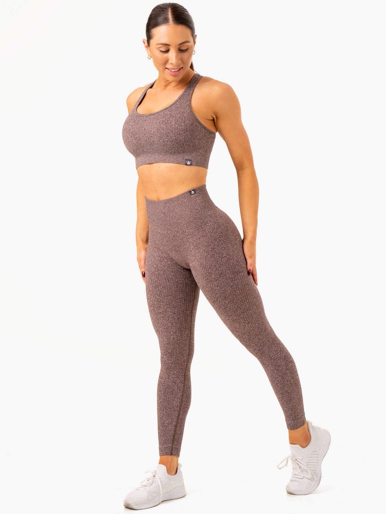 Ryderwear Rib Seamless Leggings Čokolády | WLXM-97842