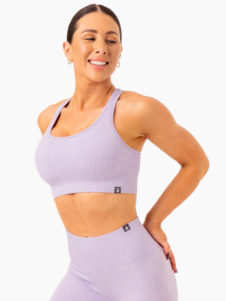 Ryderwear Rib Seamless Sports Bra Levandule | FOJX-84903