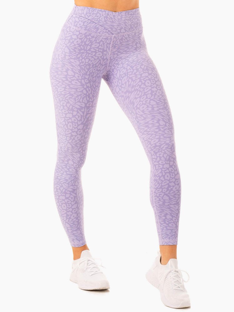 Ryderwear Rotation High Waisted Scrunch Leggings Leopard | CDKS-67321