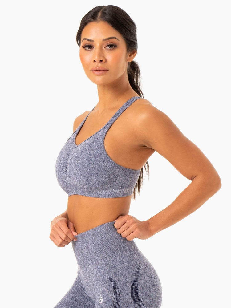 Ryderwear Sculpt Seamless Sports Bra Tmavě Blankyt | KFQV-65024