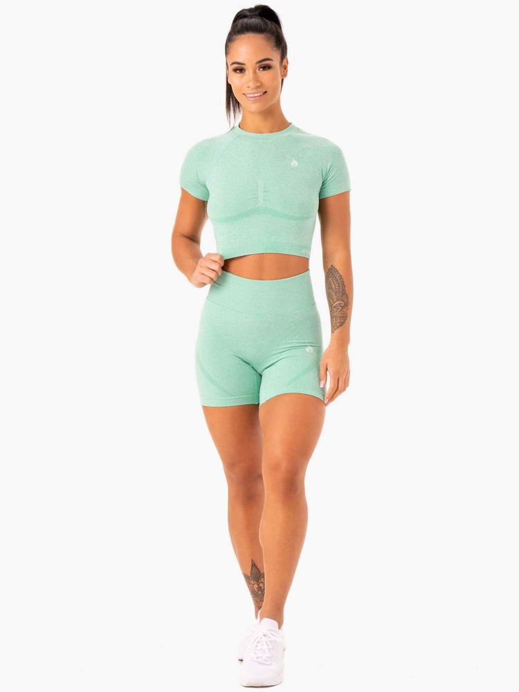 Ryderwear Sculpt Seamless T-Shirt Mátově Zelená | GSFP-06219