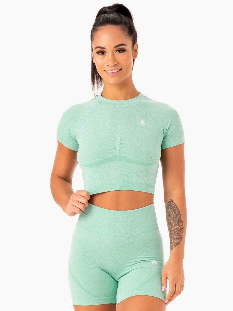 Ryderwear Sculpt Seamless T-Shirt Mátově Zelená | GSFP-06219