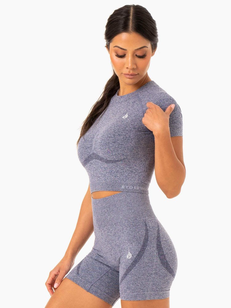 Ryderwear Sculpt Seamless T-Shirt Tmavě Blankyt | PIHM-74953