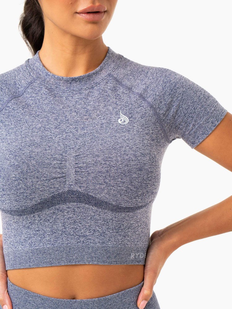 Ryderwear Sculpt Seamless T-Shirt Tmavě Blankyt | PIHM-74953