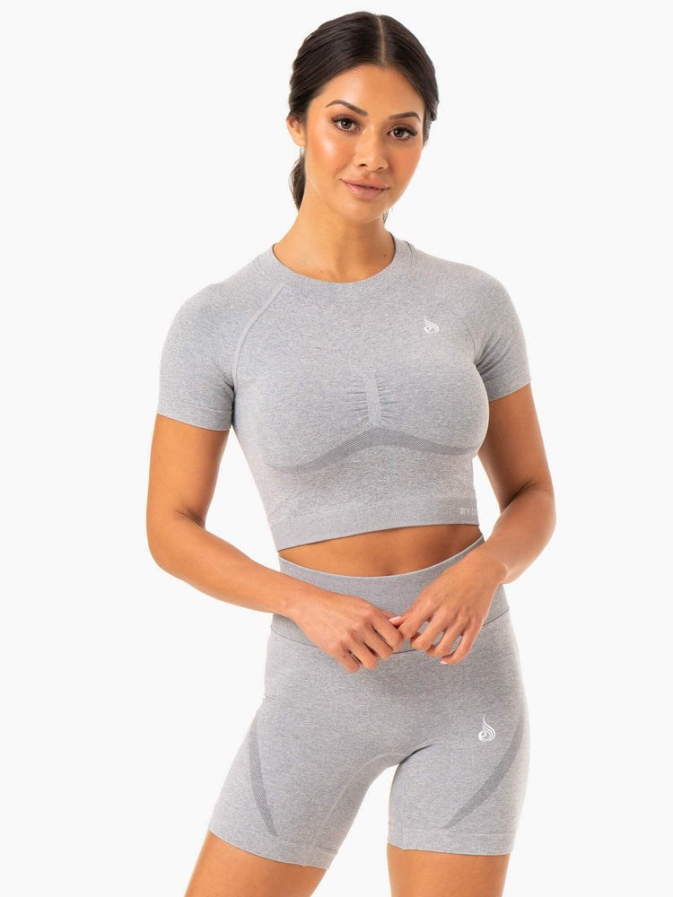 Ryderwear Sculpt Seamless T-Shirt Šedé | HDXG-14689