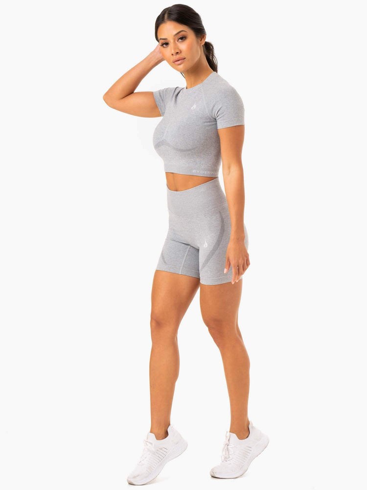 Ryderwear Sculpt Seamless T-Shirt Šedé | HDXG-14689