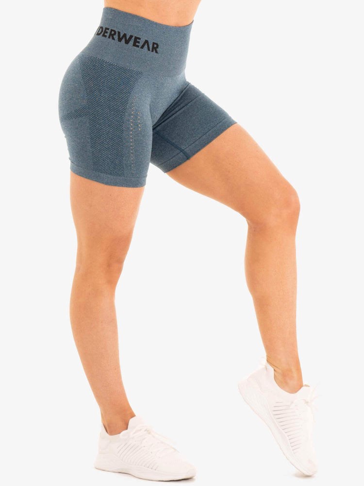 Ryderwear Seamless Staples Shorts Teal Marl | NOQP-52941