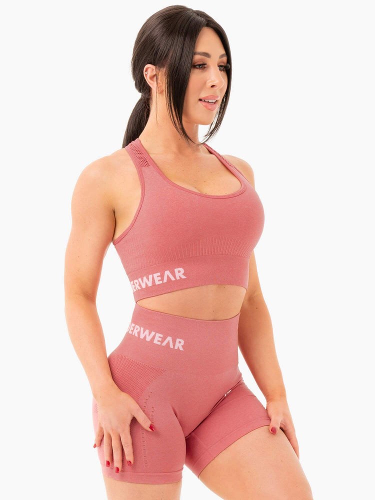 Ryderwear Seamless Staples Sports Bra Růžové Růžové | VOBR-31204