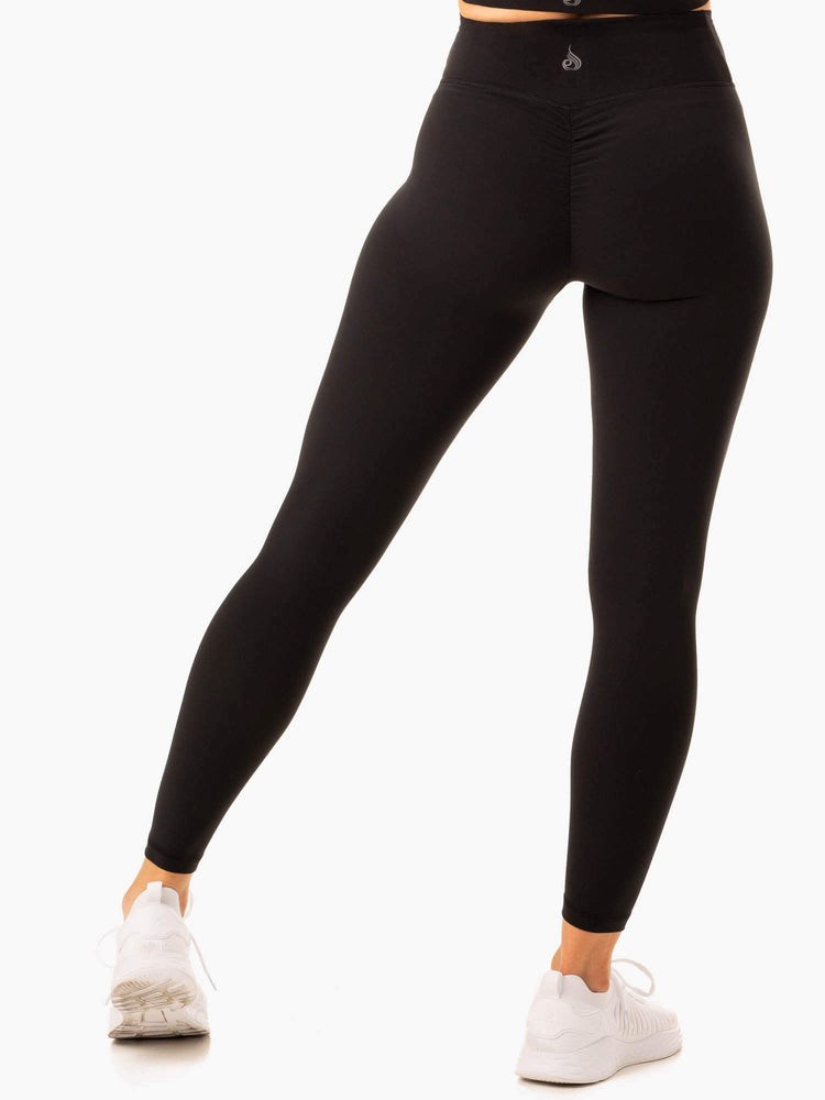 Ryderwear Serene Cross Over Scrunch Leggings Černé | ZLVA-61038