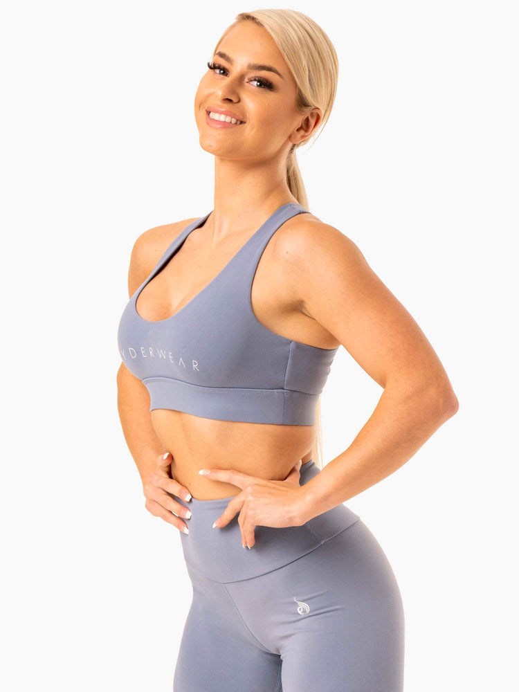 Ryderwear Staples Cross Over Sports Bra Šedé | KTWG-89176