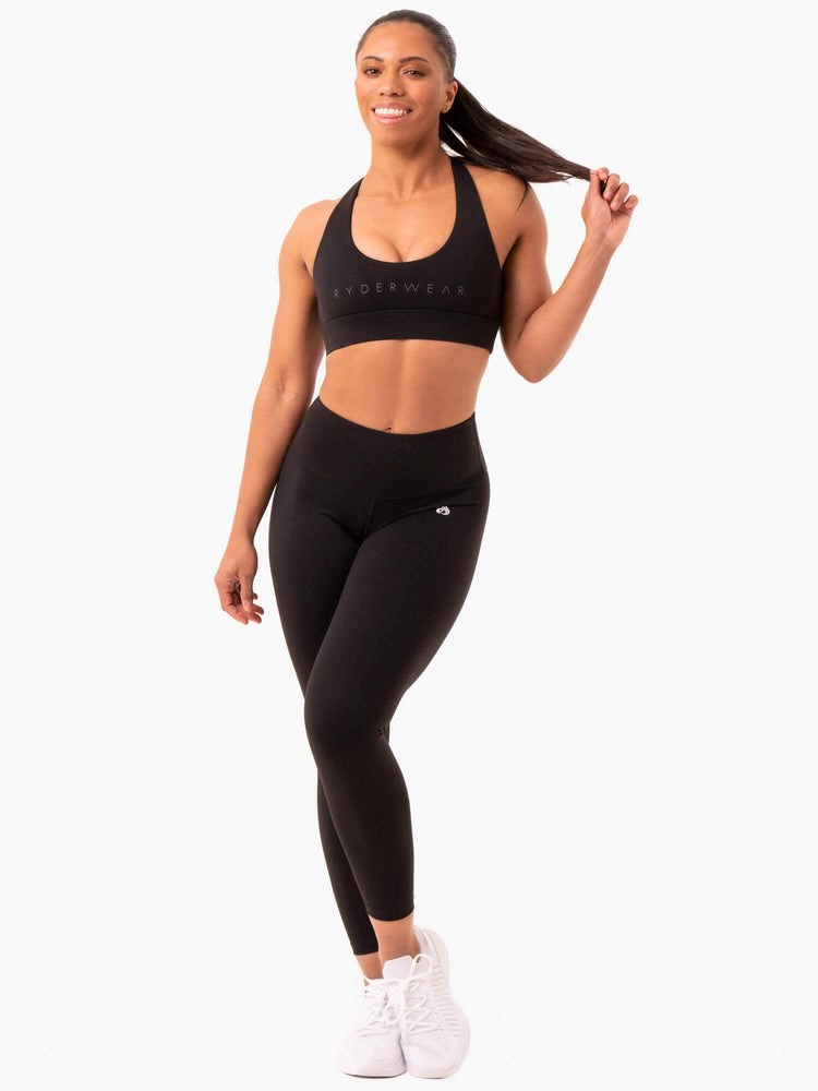 Ryderwear Staples Cross Over Sports Bra Černé | PBSA-89257