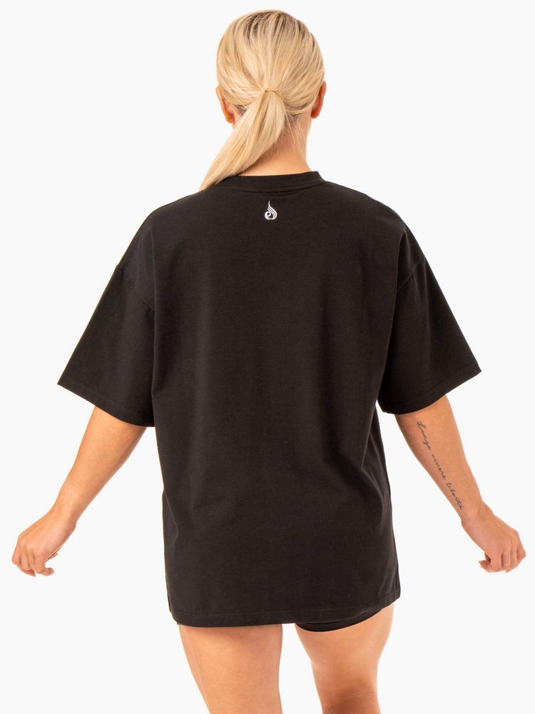 Ryderwear Staples Oversized Tee Černé | IBEC-28914