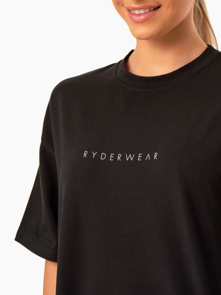 Ryderwear Staples Oversized Tee Černé | IBEC-28914