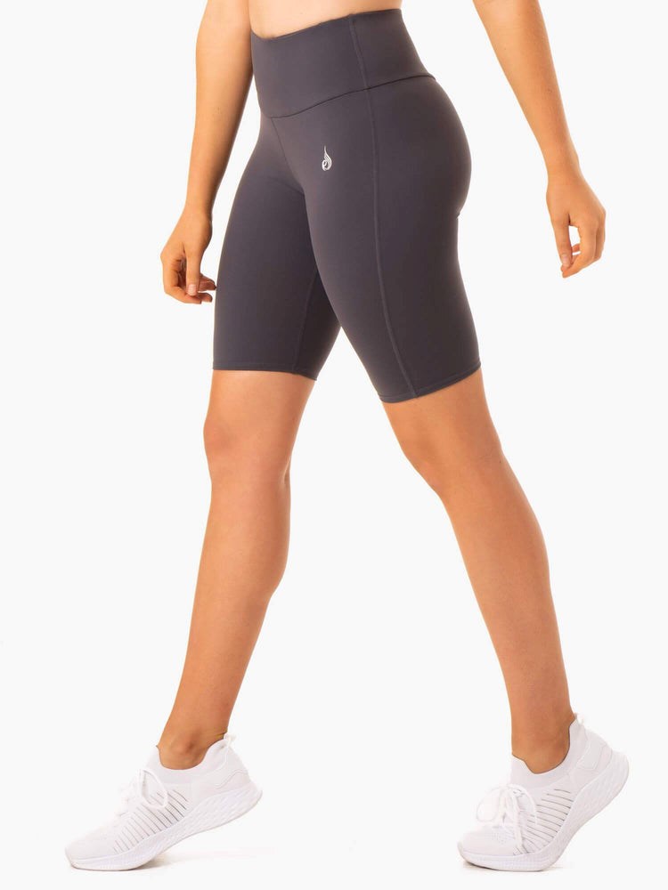 Ryderwear Staples Scrunch Bum Bike Shorts Charcoal | NMGH-70624