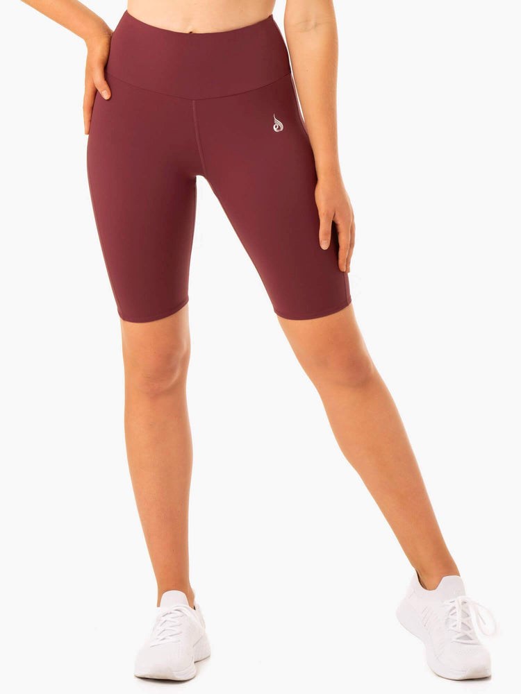 Ryderwear Staples Scrunch Bum Bike Shorts Vínové | XDYF-20618