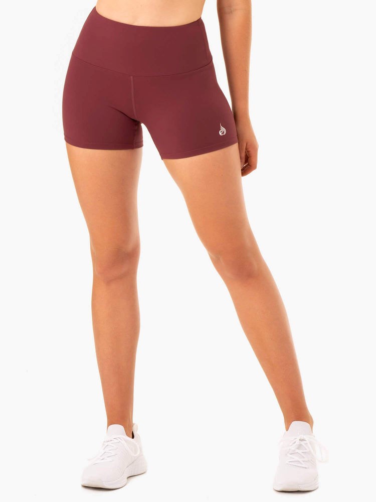 Ryderwear Staples Scrunch Bum Booty Shorts Vínové | BNSW-41053