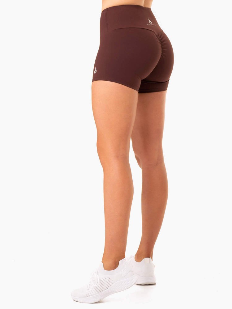 Ryderwear Staples Scrunch Bum Booty Shorts Čokolády | MLKX-58736