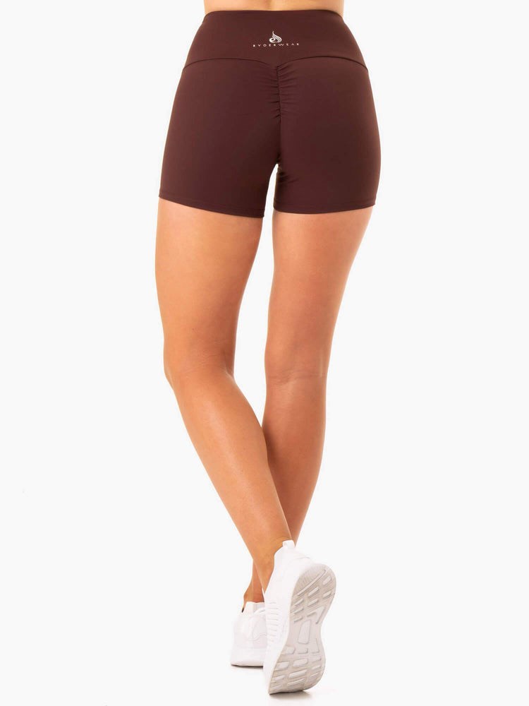 Ryderwear Staples Scrunch Bum Booty Shorts Čokolády | MLKX-58736